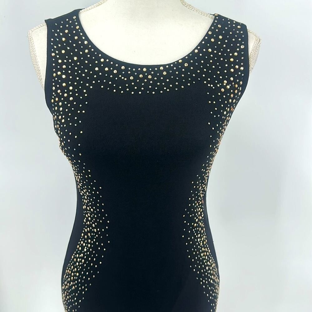 Carmen by Carmen Marc Valvo Black XS Jersey Sleeveless Embellished Dress Video